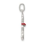 Sterling Silver Black Enameled Cat Charm - Image 2