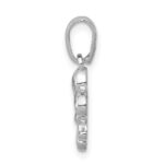 Sterling Silver Rhodium Plated Fleur de lis Pendant - Image 2