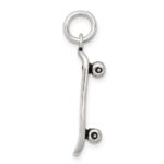 Sterling Silver Antiqued Skateboard Charm - Image 2