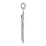 Sterling Silver Platinum-plated Polished Vermeil Budded Cross Pendant - Image 2