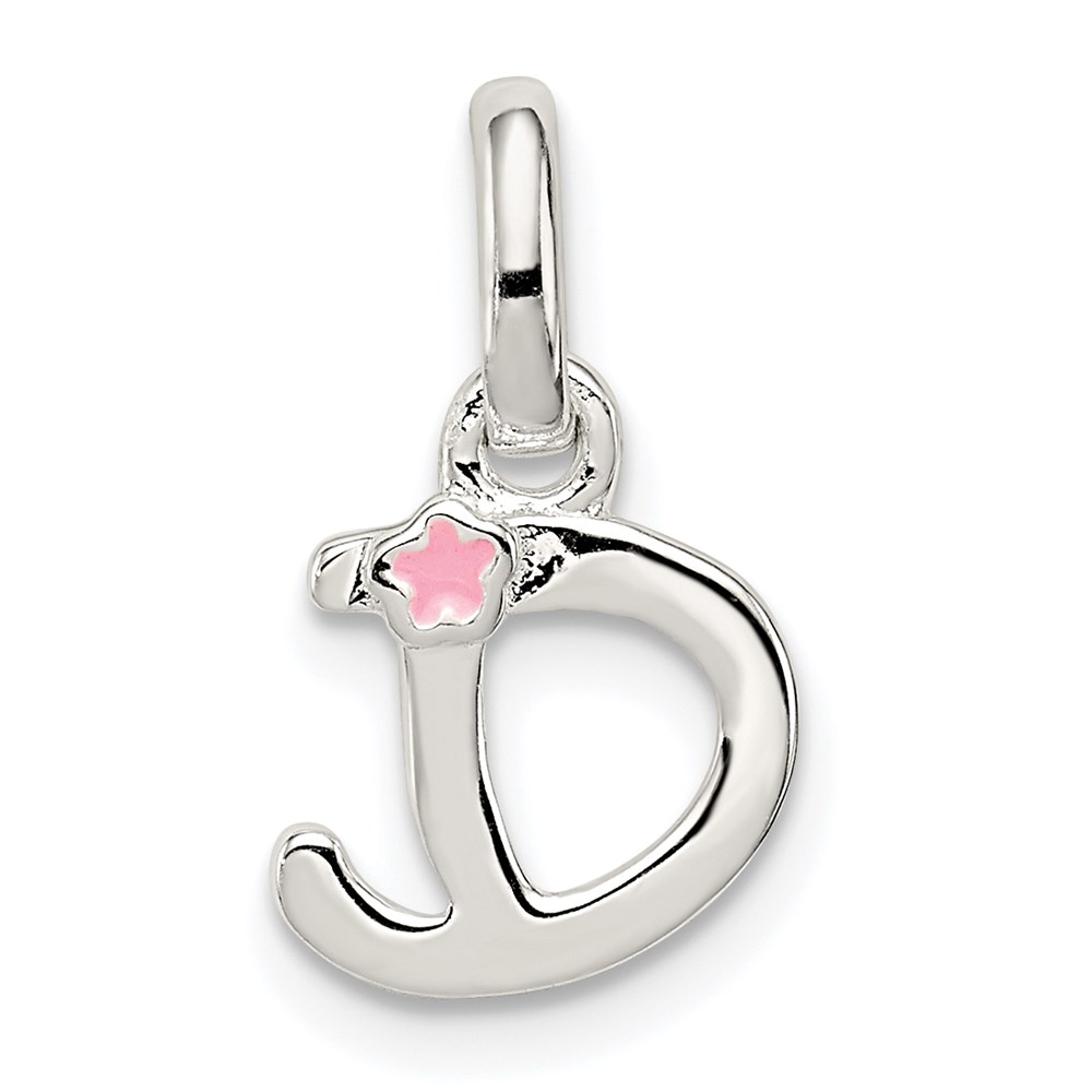 QC7935D.jpg Sterling Silver Letter D with Enamel Pendant - Image 1