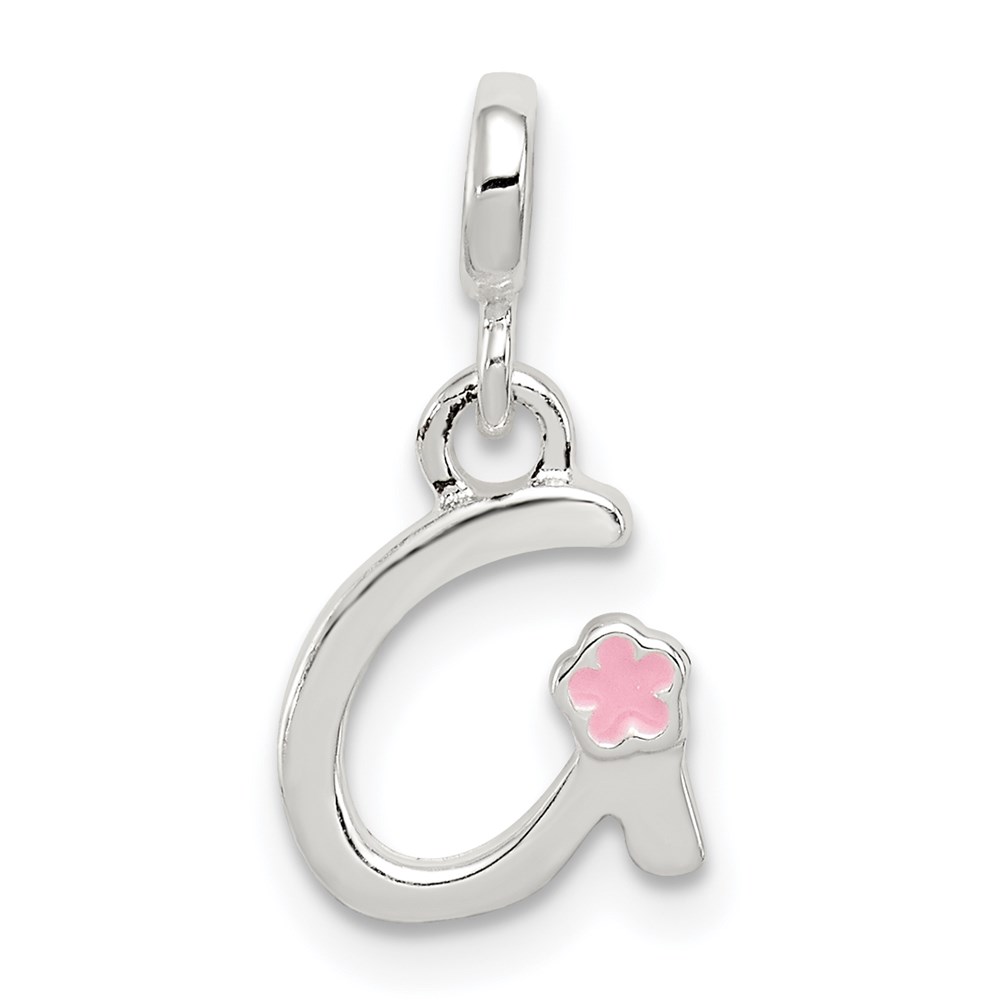 QC7935G.jpg Sterling Silver Letter G with Enamel Pendant - Image 1