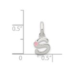 Sterling Silver Letter S with Enamel Pendant - Image 4