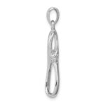 Sterling Silver Rhodium-plated Polished Cross Pendant - Image 2