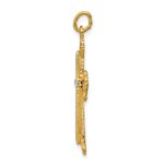 Sterling Silver Platinum-plated & Gold-tone Cross Pendant - Image 2