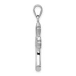 Sterling Silver Rhodium-plated Polished Cross Pendant - Image 2