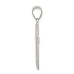 Sterling Silver Textured, Brushed and Polished Latin Cross Pendant - Image 2