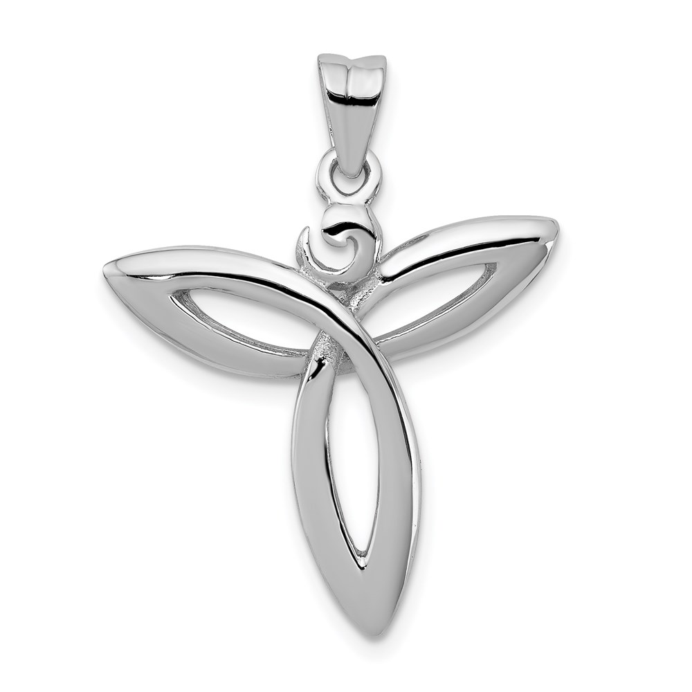 QC8180.jpg Sterling Silver Rhodium-plated Polished Trinity Celtic Pendant - Image 1