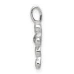 Sterling Silver Polished Cross CZ Charm - Image 2