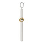 Sterling Silver Polished w/Gold-plated Rope Hollow Crucifix Pendant - Image 2
