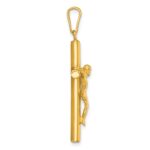 Sterling Silver Gold-tone Polished Crucifix Pendant - Image 2