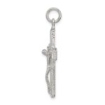 Sterling Silver Polished Squared Cross Crucifix Pendant - Image 2