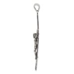 Sterling Silver Antiqued Beaded Filigree Crucifix Pendant - Image 2