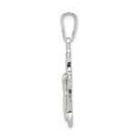 Sterling Silver Polished Textured Crucifix Pendant - Image 2