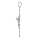 Sterling Silver Polished Filigree Cross Crucifix Pendant - Image 2