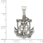Sterling Silver Antiqued Mini Mariner INRI Crucifix Pendant - Image 3