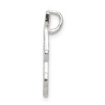 Sterling Silver Polished & Textured Letter A Initial Chain Slide - Image 2