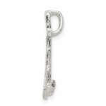 Sterling Silver Polished & Textured Letter M Initial Chain Slide - Image 2
