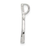 Sterling Silver Polished & Textured Letter N Initial Chain Slide - Image 2