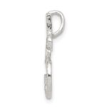 Sterling Silver Polished & Textured Letter S Initial Chain Slide - Image 2