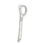 Sterling Silver Polished & Textured Letter W Initial Chain Slide - Image 2