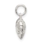 Sterling Silver Polished Diamond-cut Puff Heart Charm - Image 2
