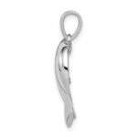 Sterling Silver Rhodium-plated Polished Heart with CZ Cross Pendant - Image 2