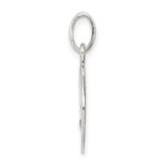 Sterling Silver Polished and Diamond-cut LOVE CZ Charm - Image 2