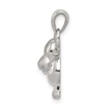 Sterling Silver Rhodium-plated Polished/Satin Moose Pendant - Image 2