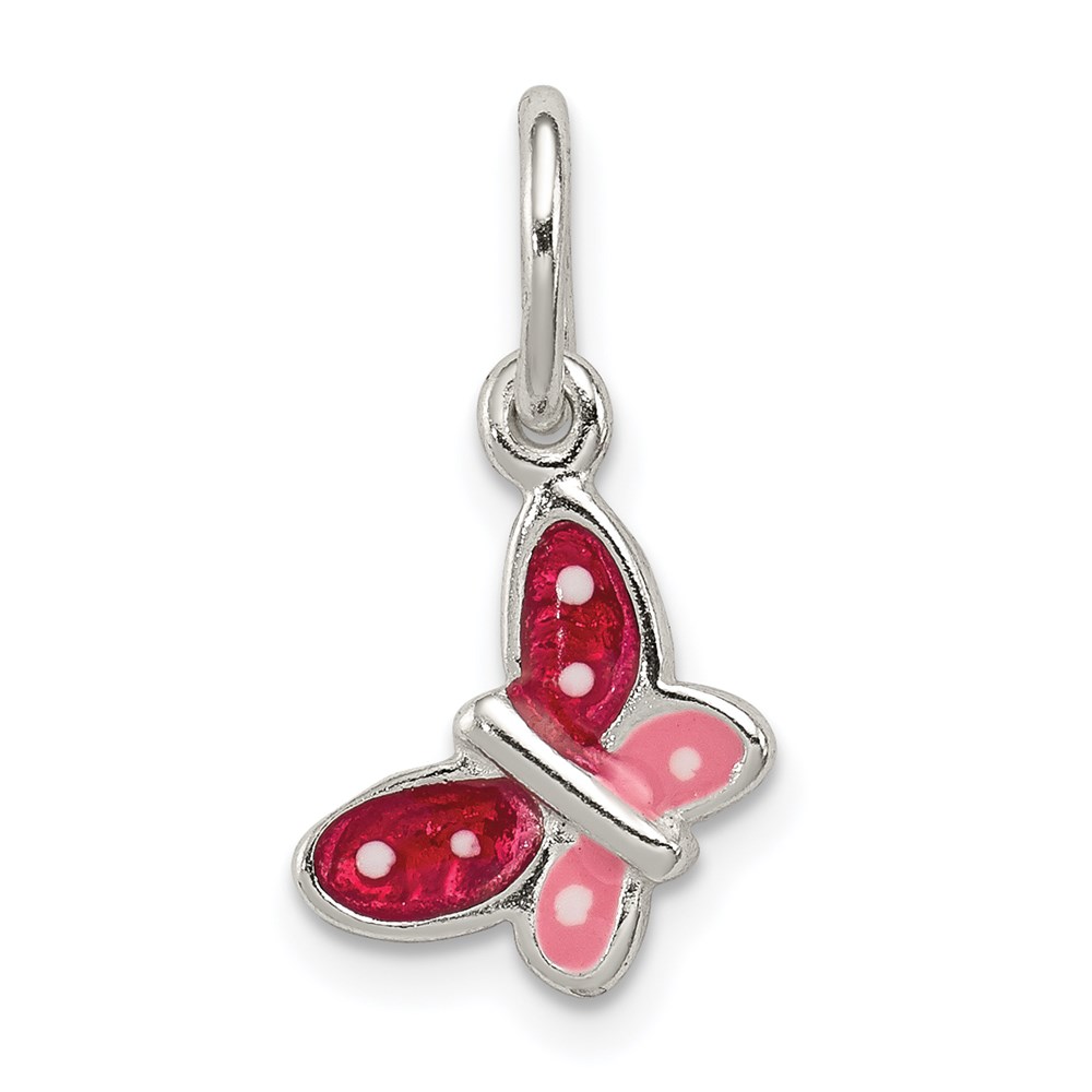 QC8562.jpg Sterling Silver Polished Enamel Butterfly Charm - Image 1