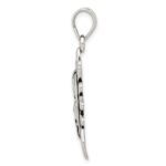 Sterling Silver Antiqued Sun & Half Moon Face Pendant - Image 2