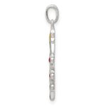 Sterling Silver Polished Enamel Christmas Tree Pendant - Image 2
