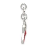Sterling Silver Polished Enamel Christmas Stocking Charm - Image 2