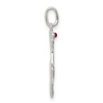Sterling Silver Polished Enamel Reindeer Pendant - Image 2