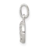 Sterling Silver Polished Horseshoe CZ Charm - Image 2