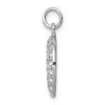 Sterling Silver Rhodium-plated Horseshoe w/Crystal Pendant - Image 2