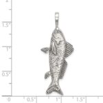 Sterling Silver Antiqued & Textured Fish Pendant - Image 3