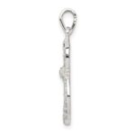 Sterling Silver Polished CZ Cat Pendant - Image 2