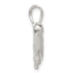Sterling Silver Polished Perched Bird Chain Slide Pendant - Image 2