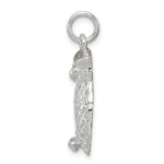 Sterling Silver Polished & Textured Perched Owl Pendant - Image 2