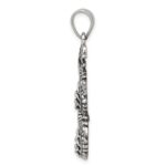 Sterling Silver Antiqued Dragon with Tongue Out Pendant - Image 2