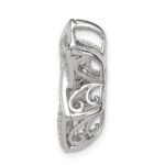 Sterling Silver Platinum-plated Polished Vibrant CZ Star of David Pendant - Image 2