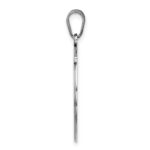 Sterling Silver Rhodium-plated Fancy Script Letter H Initial Pendant - Image 2