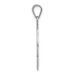 Sterling Silver Rhodium-plated Fancy Script Letter K Initial Pendant - Image 2