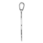 Sterling Silver Rhodium-plated Fancy Script Letter L Initial Pendant - Image 2
