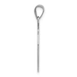 Sterling Silver Rhodium-plated Fancy Script Letter N Initial Pendant - Image 2