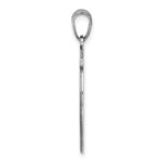 Sterling Silver Rhodium-plated Fancy Script Letter U Initial Pendant - Image 2
