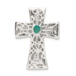 Sterling Silver Antiqued Reconstituted Turquoise Cabochon Slide - Image 3