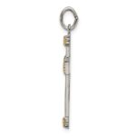 Sterling Silver & Gold-plated Polished Cross Pendant - Image 2