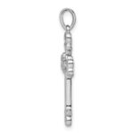 Sterling Silver Rhodium-plated CZ Heart Cross Pendant - Image 2
